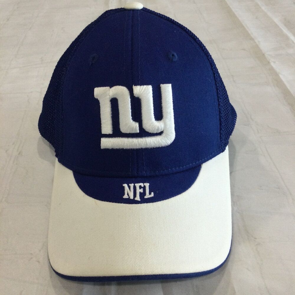 NFL Cap Hat Unisex Snapback Color Navy White New York Giants Logo Truckers